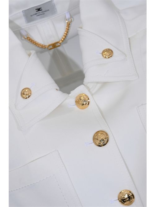 Caban in gabardina di viscosa con bottoni gioiello Elisabetta Franchi | GB00561E2360